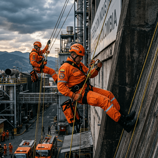 Entrenamiento de rescate en alturas